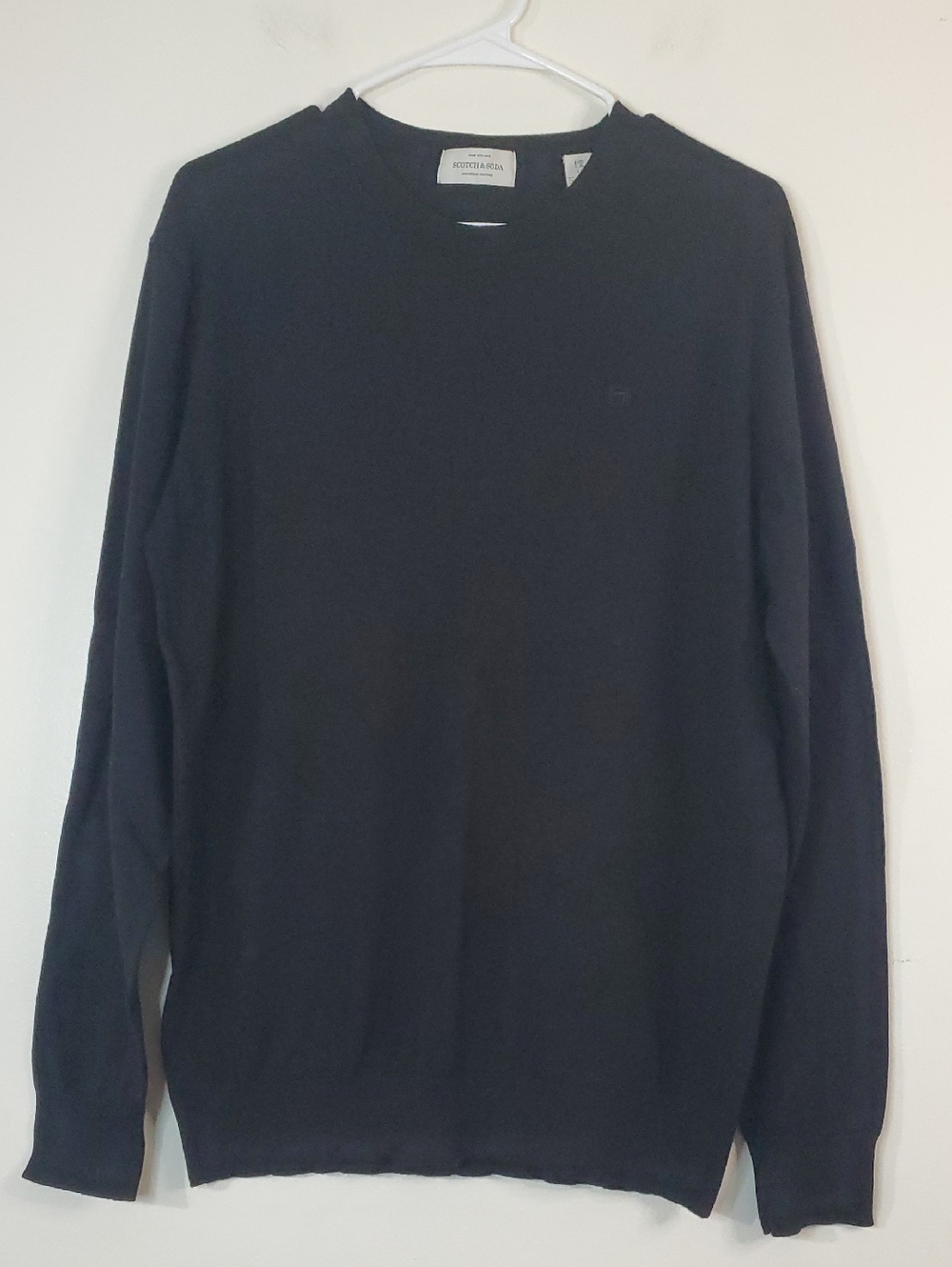 Scotch & Soda Mens Black Crewneck Sweater Size XL Preppy Business Minimalist